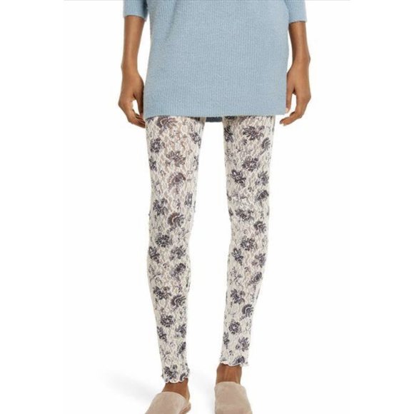 Free People Layered In Lace Leggings - Ivory Black Combo - Womens Medium - $48 - Picture 2 of 9